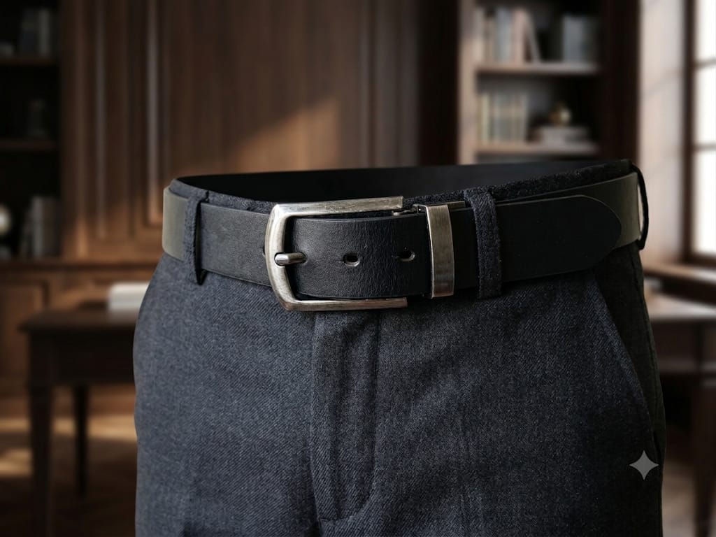 Men's Reversible Leather Belt – Black & Brown